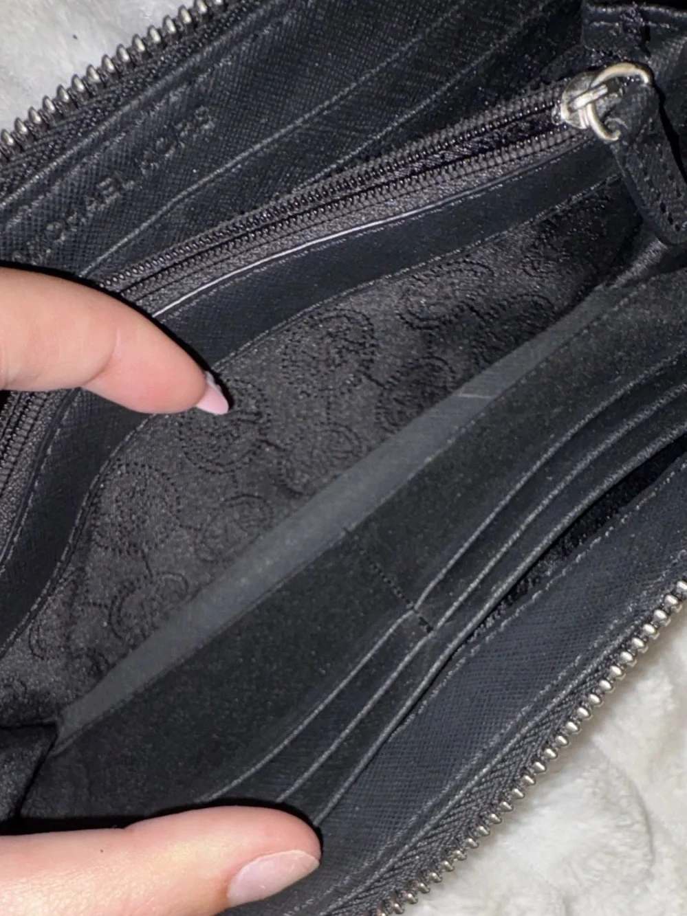 Michael Kors Black Textured Saffiano Continental Wallet